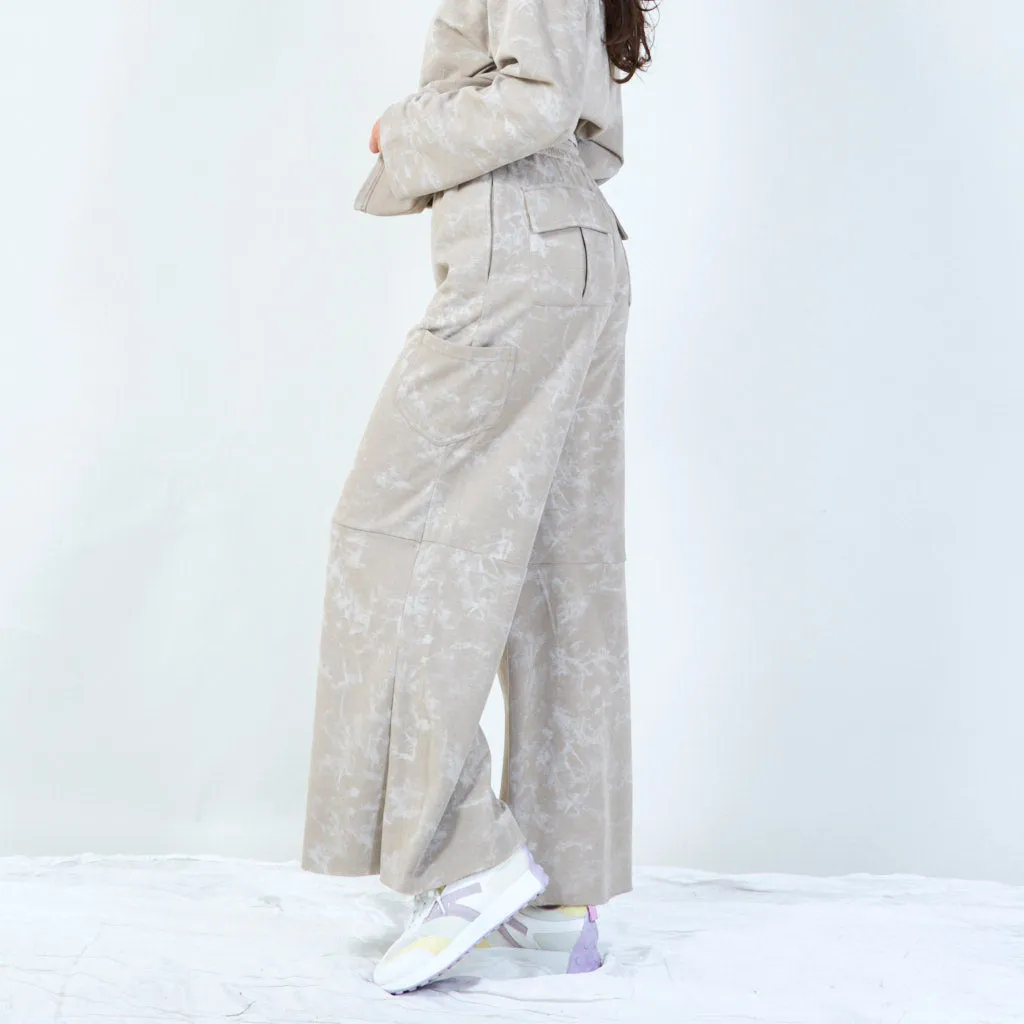 Abstract print wide-leg lounge pants wholesale