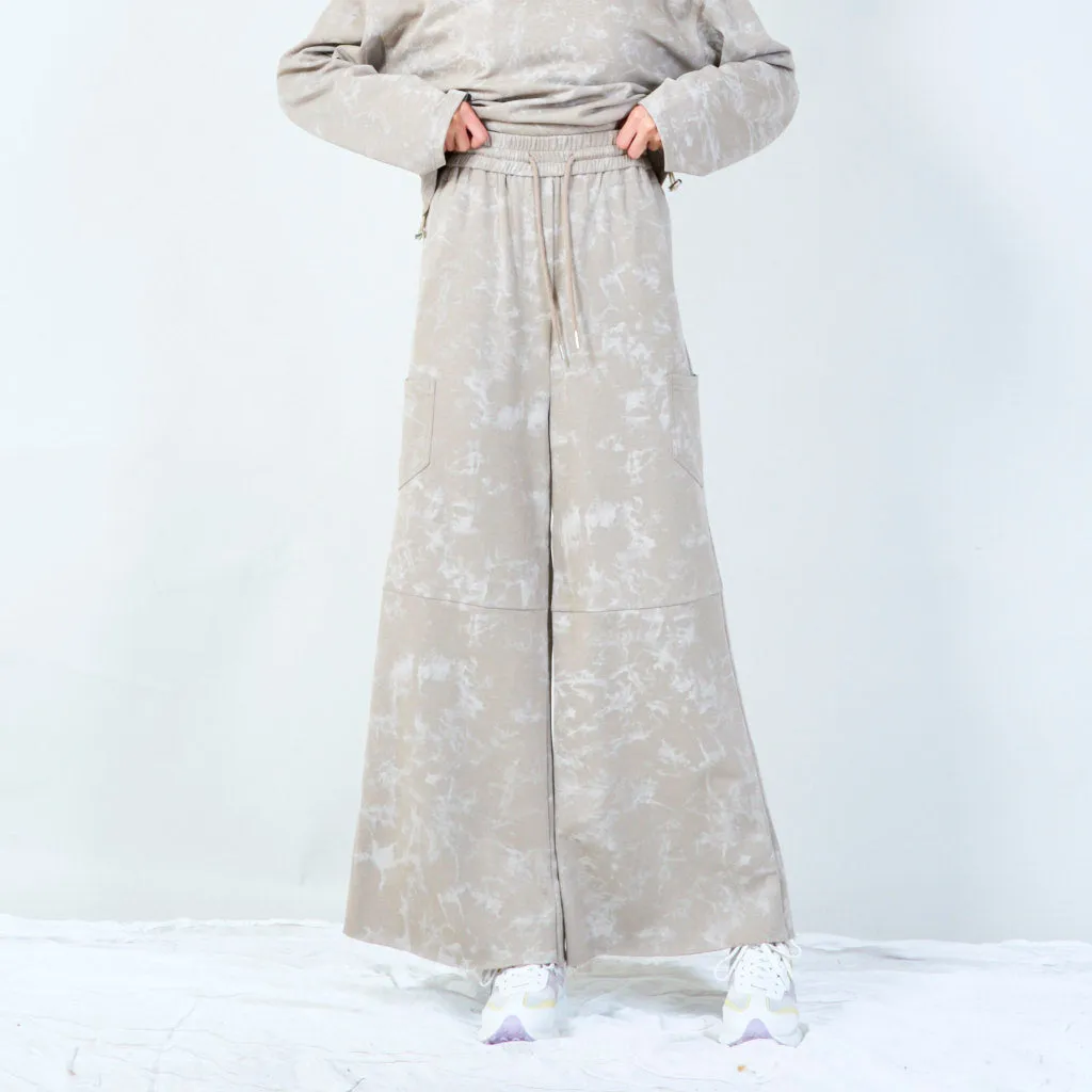 Abstract print wide-leg lounge pants wholesale