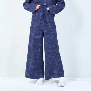 Abstract print wide-leg lounge pants wholesale