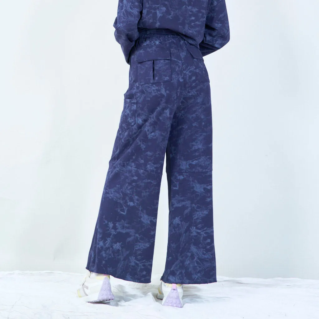Abstract print wide-leg lounge pants wholesale