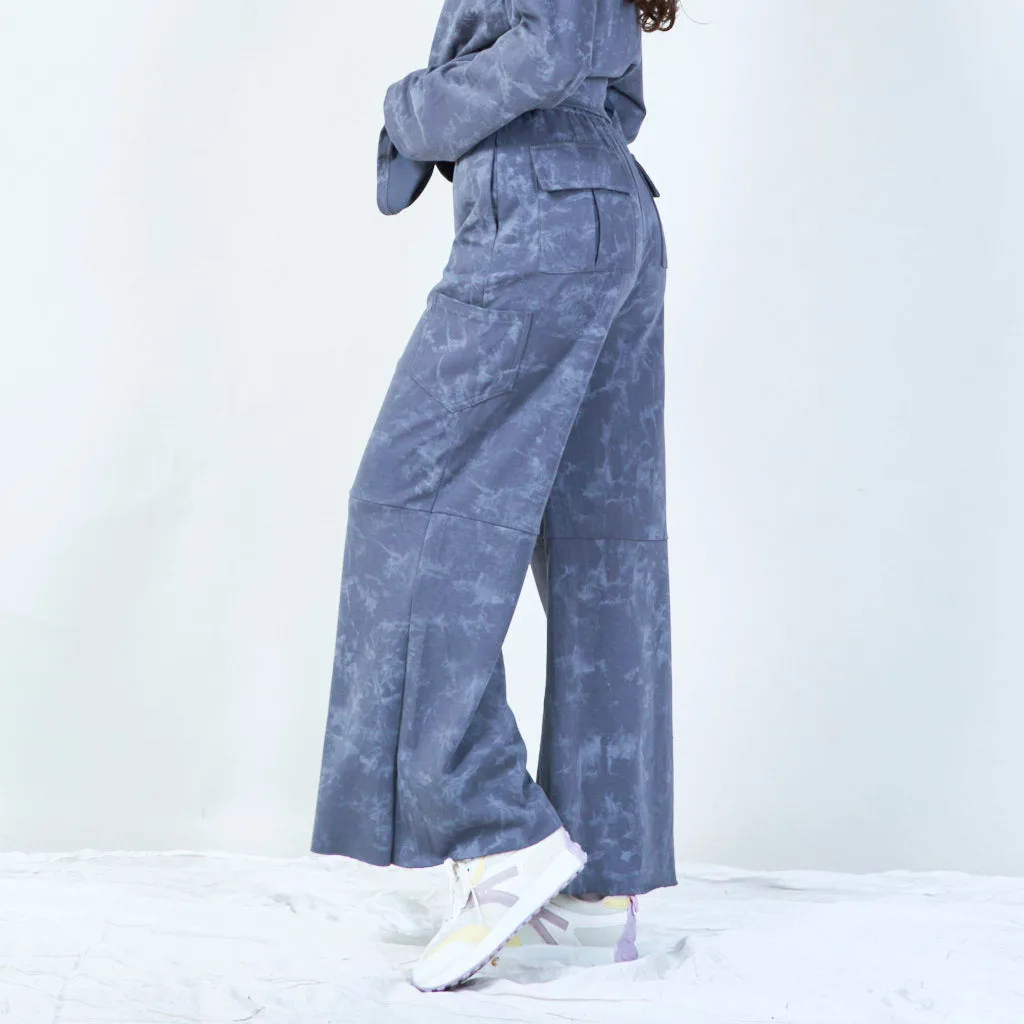 Abstract print wide-leg lounge pants wholesale