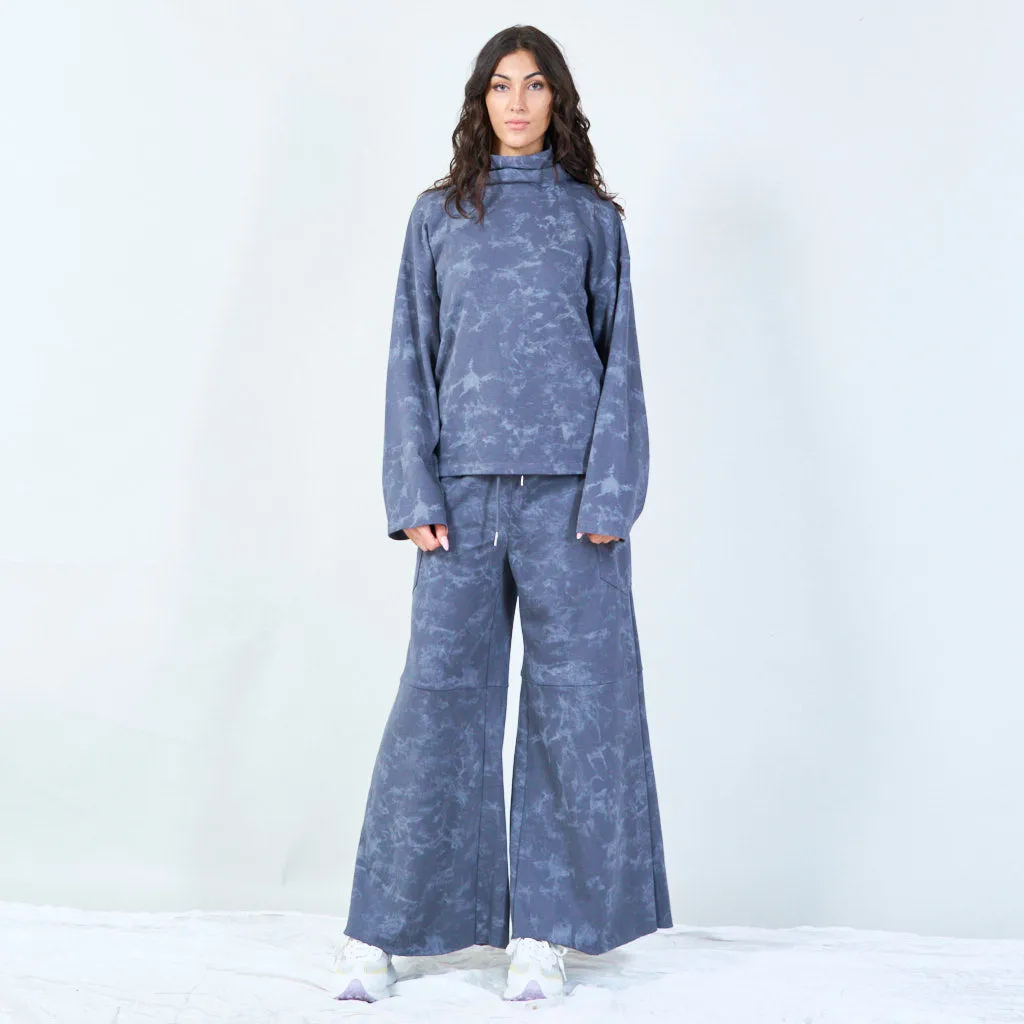 Abstract print wide-leg lounge pants wholesale
