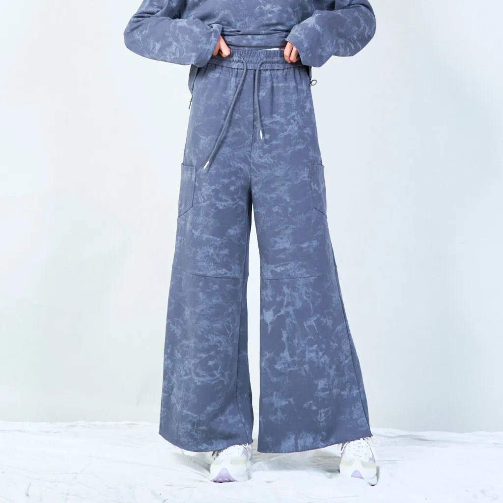 Abstract print wide-leg lounge pants wholesale
