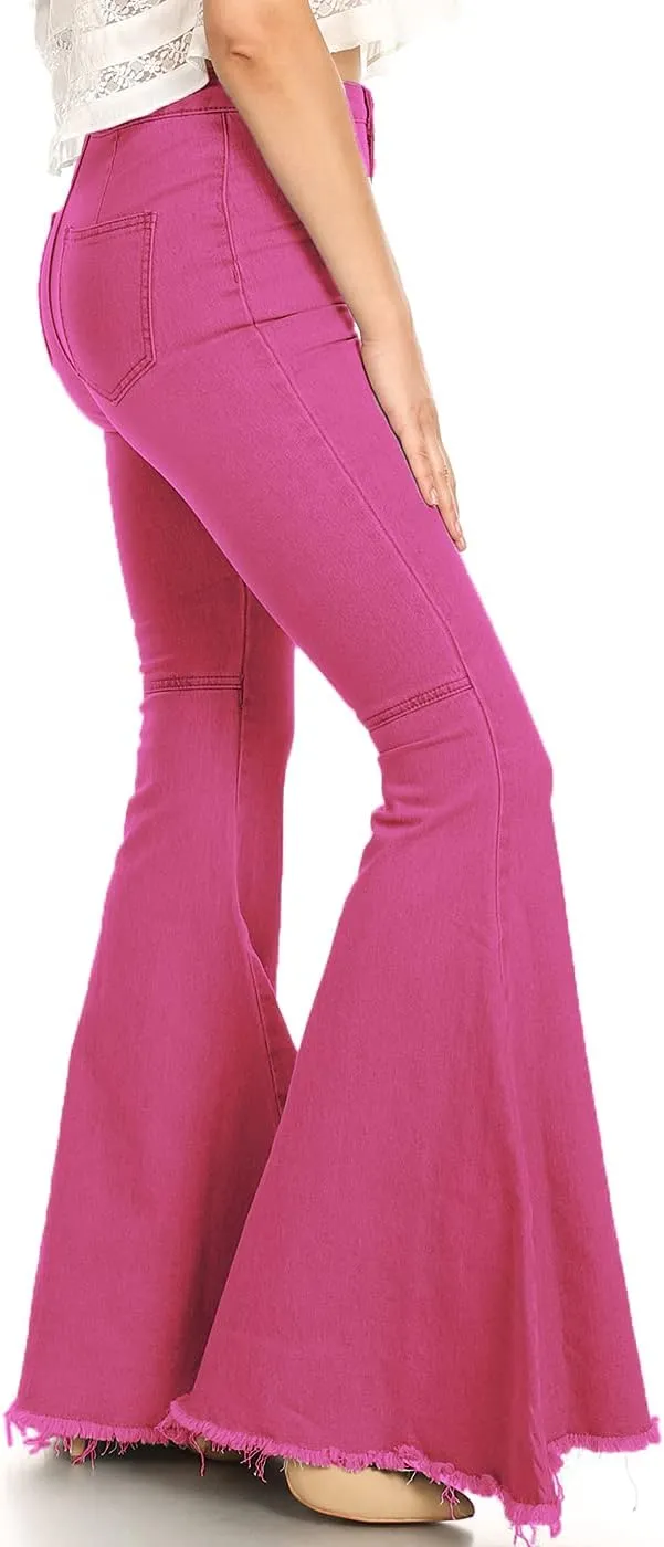 Anna-Kaci Women's Fashion High Waist Long Denim Bell Bottom Jeans Flared Pants