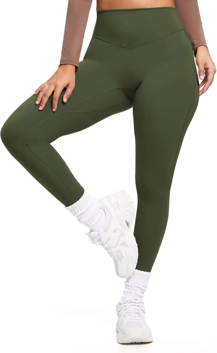 Aoxjox Womens Workout Leggings Hidden Scrunch Butt Lifting High Waist Tummy Control Gym Training Yoga Pants 25"/27"/28.5"