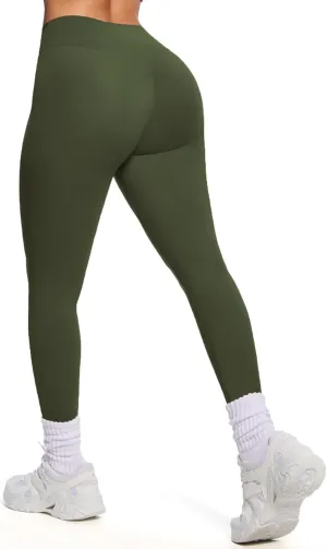 Aoxjox Womens Workout Leggings Hidden Scrunch Butt Lifting High Waist Tummy Control Gym Training Yoga Pants 25"/27"/28.5"