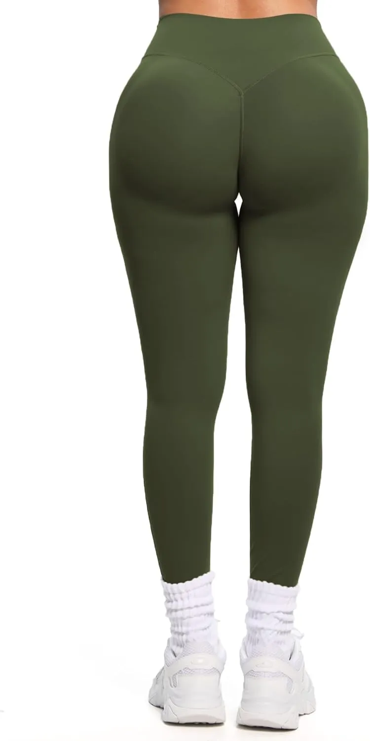 Aoxjox Womens Workout Leggings Hidden Scrunch Butt Lifting High Waist Tummy Control Gym Training Yoga Pants 25"/27"/28.5"
