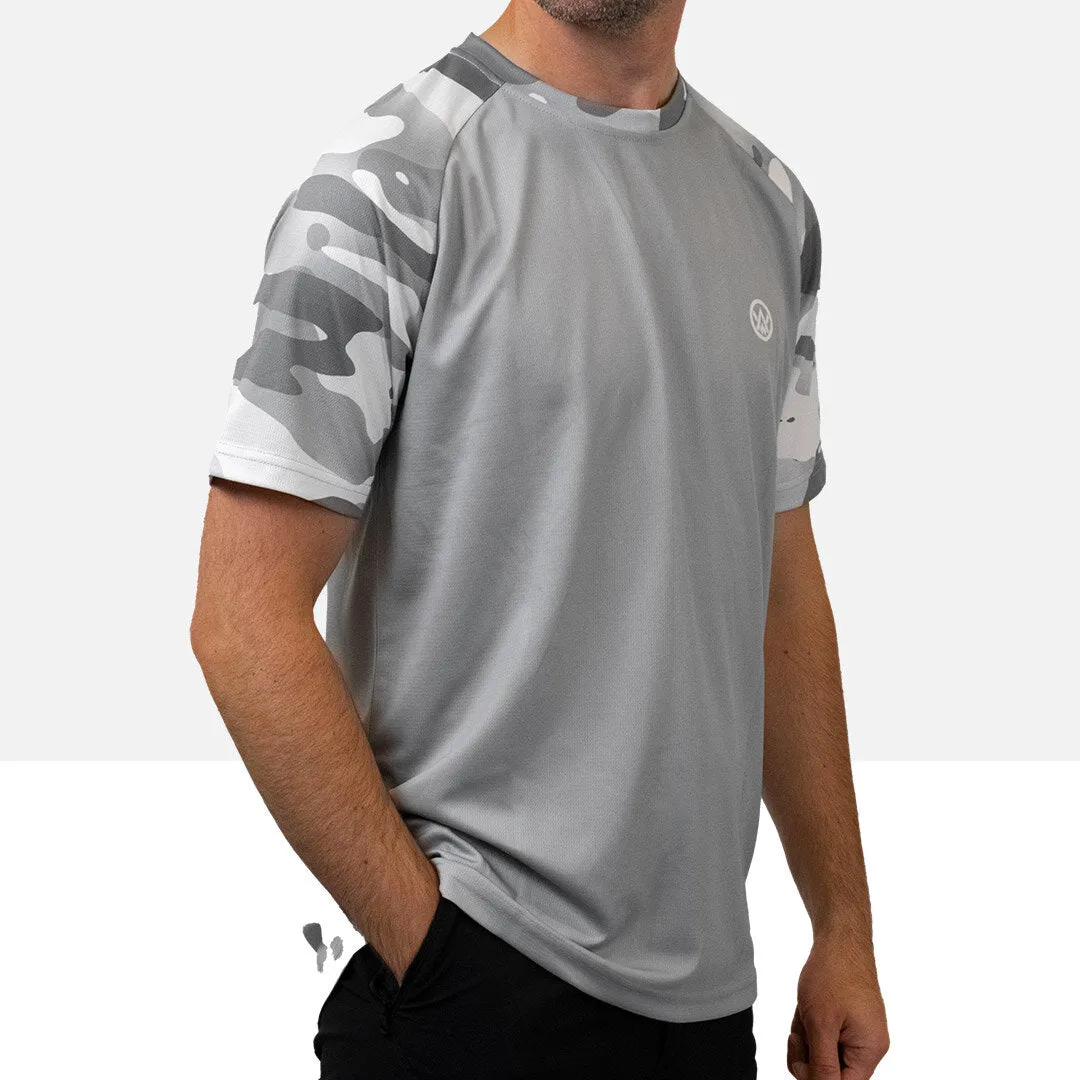 Arctic Camo Short Sleeve MTB Jersey (Sleeves Only Design)
