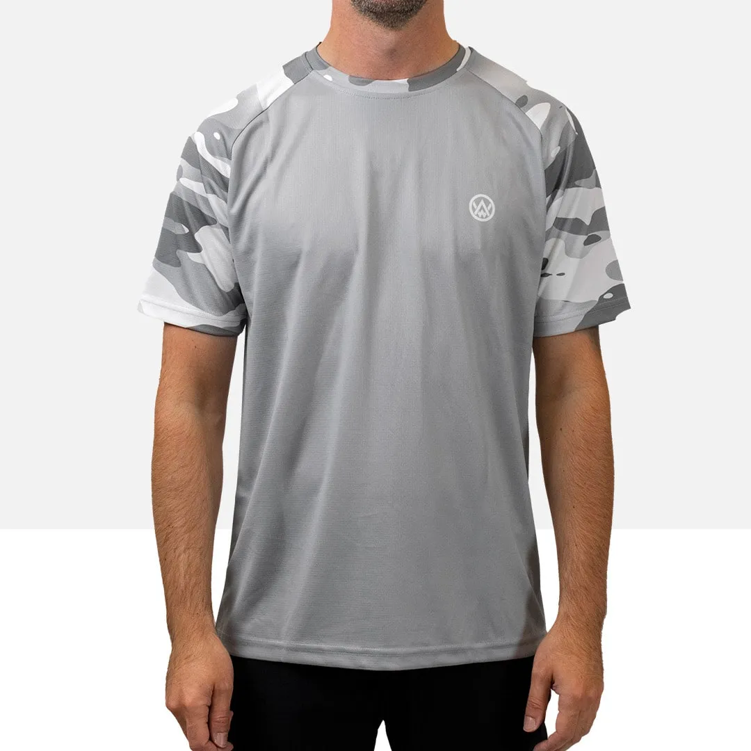 Arctic Camo Short Sleeve MTB Jersey (Sleeves Only Design)