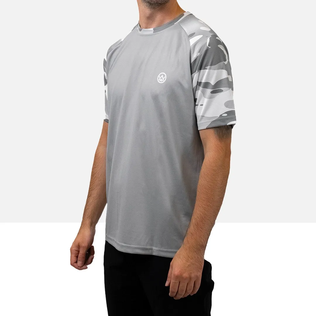 Arctic Camo Short Sleeve MTB Jersey (Sleeves Only Design)