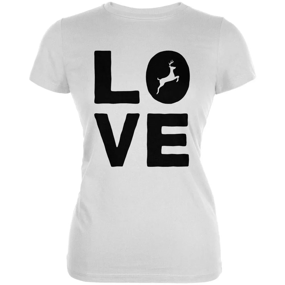 Autumn Deer Love Juniors Soft T Shirt
