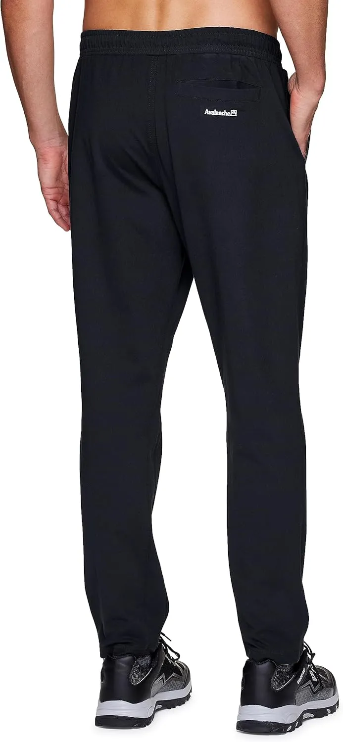 Avalanche Men's Lightweight Jersey Pant with Pockets Quick Dry Ultra Soft Straight Leg Pants for Hiking Workouts Casual Wear