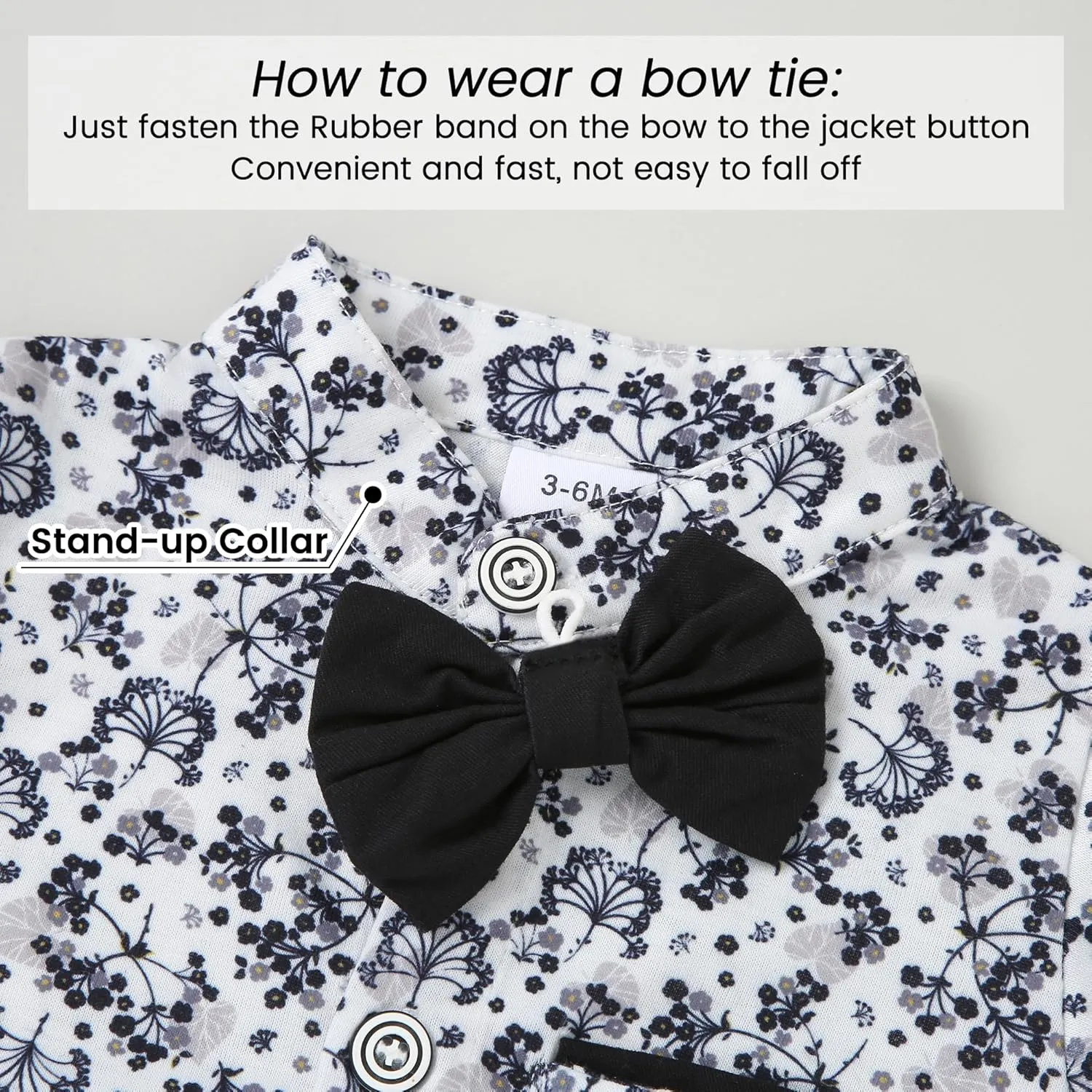 Baby Boy Clothes Suits 0-24M Infant Gentleman Outfit Long Sleeve Dress Shirt Suspender Pants Bowtie Beret Wedding Set
