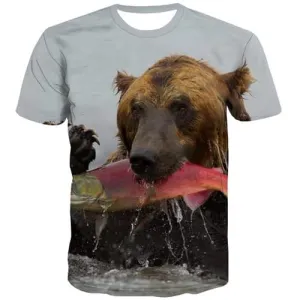 Bear T-shirt Men Russia Tshirts Cool Animal T-shirts 3d Cartoon T shirts Funny Funny Tshirts Casual Short Sleeve Hip hop