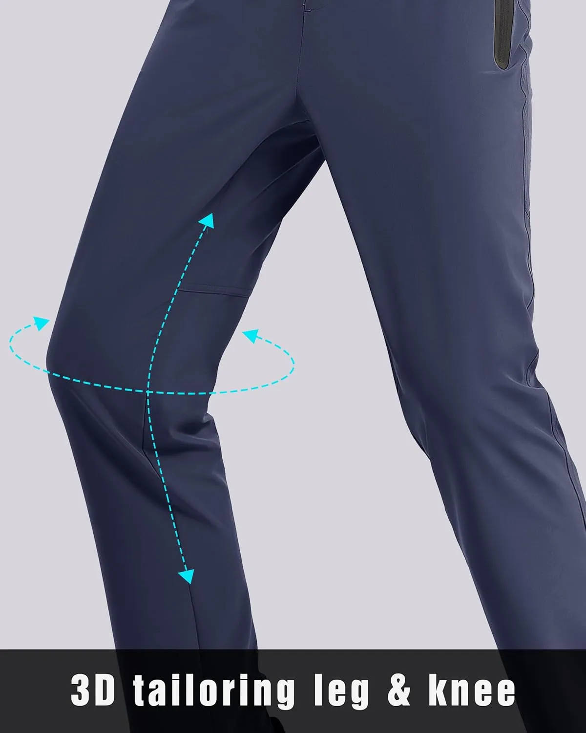 BIYLACLESEN Men's Running Pants Lightweight Quick Dry Hiking Jogger Sweatpants Zipper Pockets