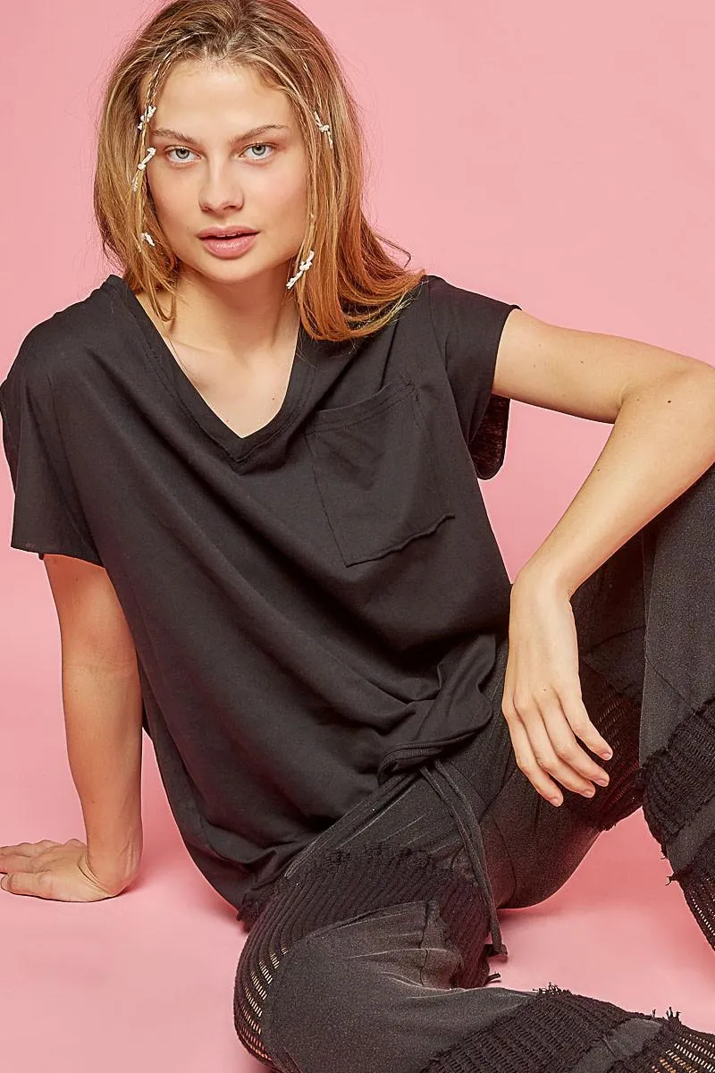 Black Pocket Tee