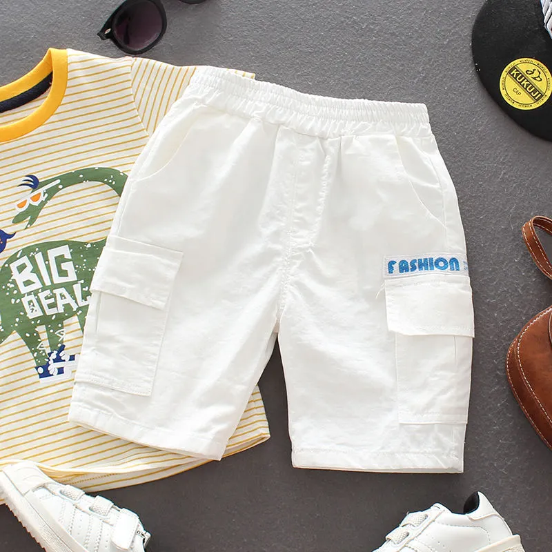 Boys' Summer Pants Five-point Pants Thin Children's Overalls Shorts Korean Baby Casual Trendy Pants