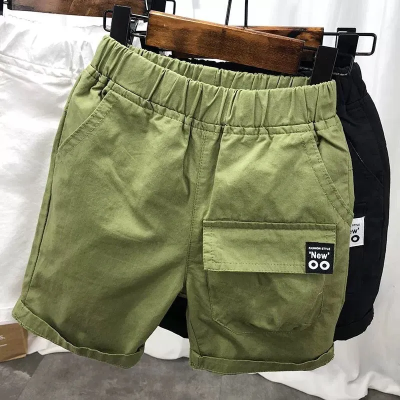 Boys' Summer Pants Five-point Pants Thin Children's Overalls Shorts Korean Baby Casual Trendy Pants