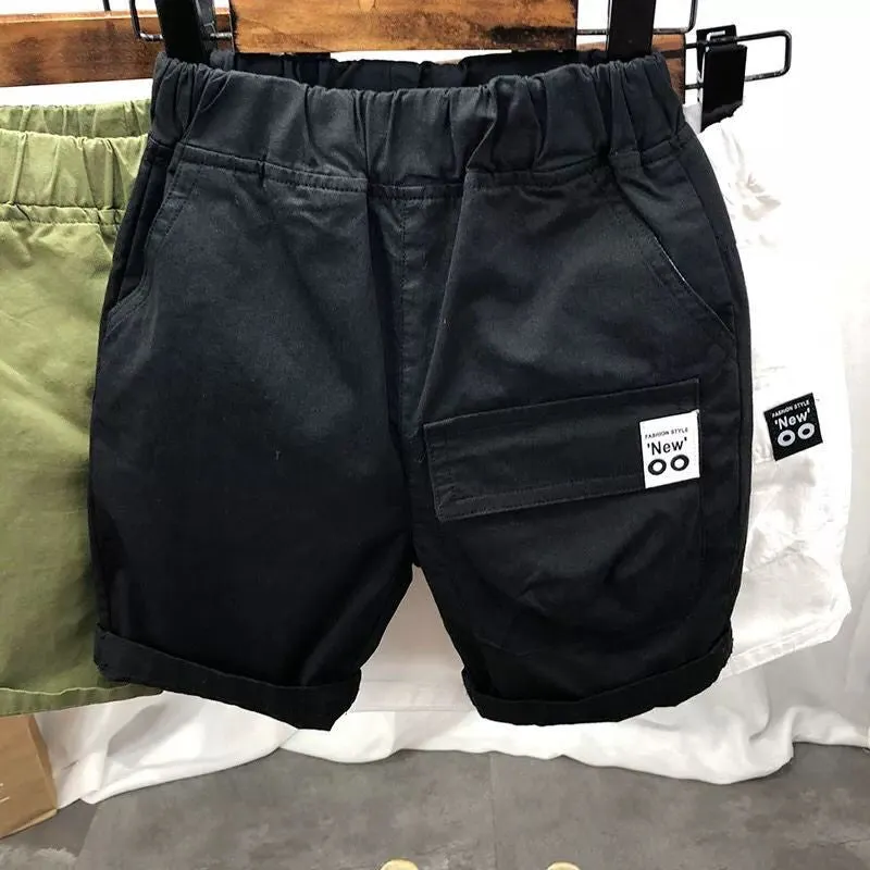 Boys' Summer Pants Five-point Pants Thin Children's Overalls Shorts Korean Baby Casual Trendy Pants