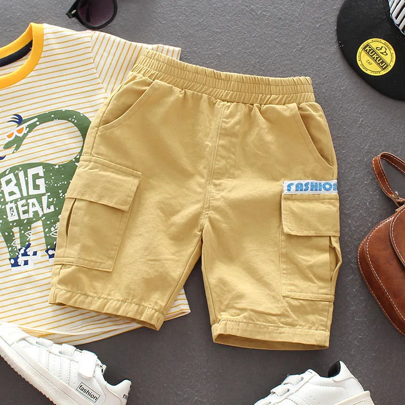 Boys' Summer Pants Five-point Pants Thin Children's Overalls Shorts Korean Baby Casual Trendy Pants