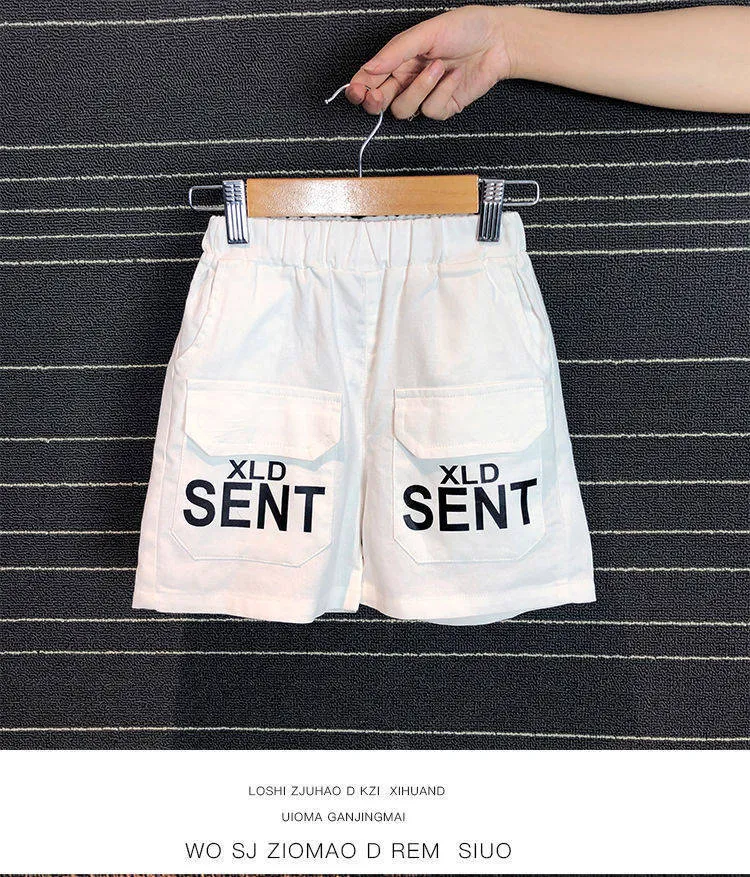 Boys' Summer Pants Five-point Pants Thin Children's Overalls Shorts Korean Baby Casual Trendy Pants
