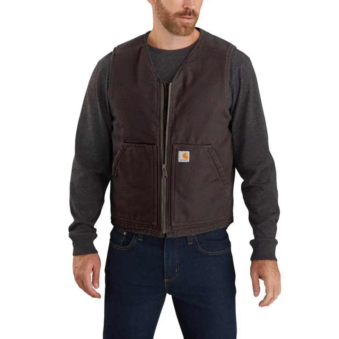 CARHARTT WASHED DUCK SHERPA LINED VEST 104394
