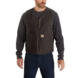 CARHARTT WASHED DUCK SHERPA LINED VEST 104394