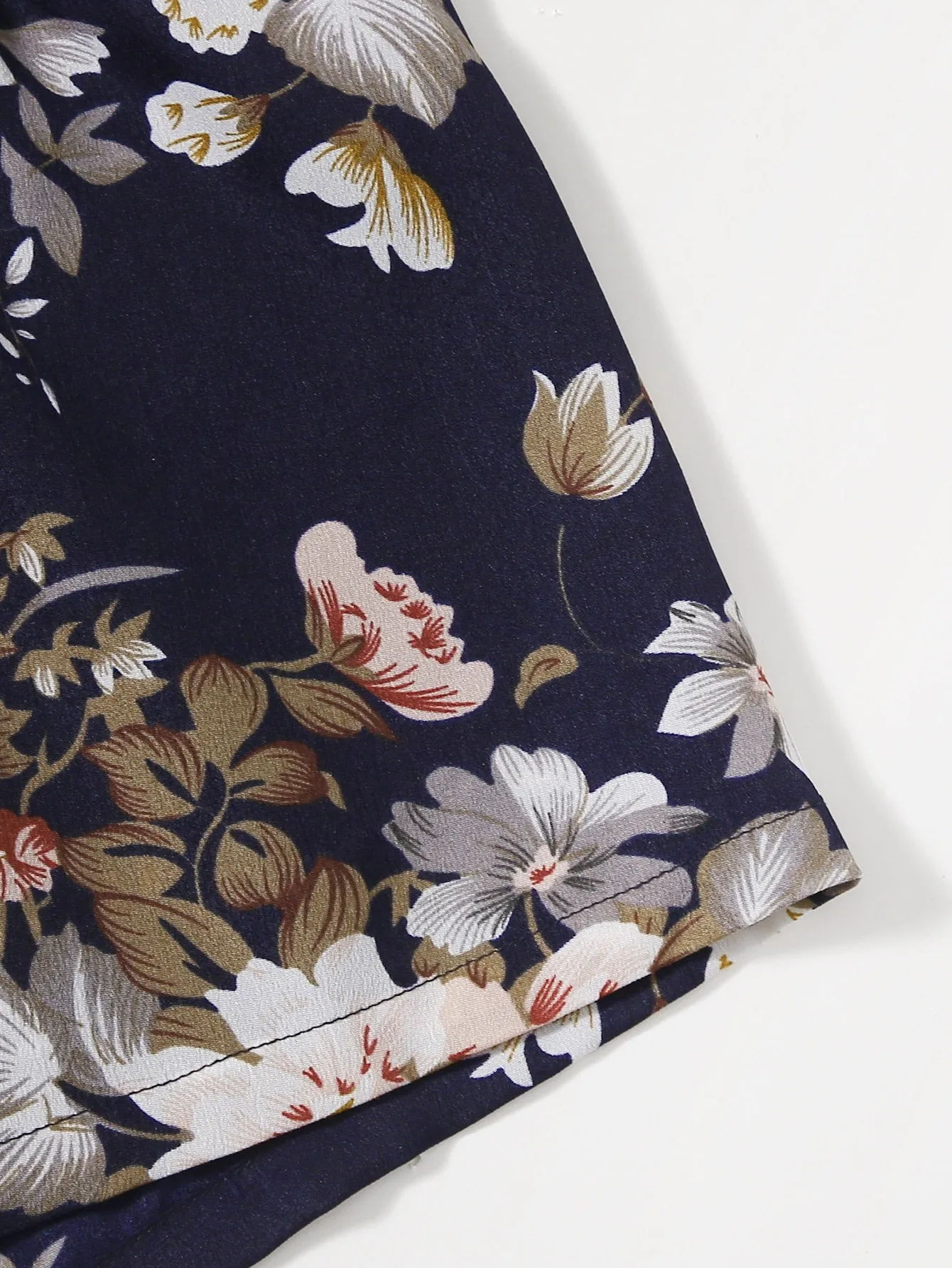 Casual Floral Shirred High Waist Women Shorts