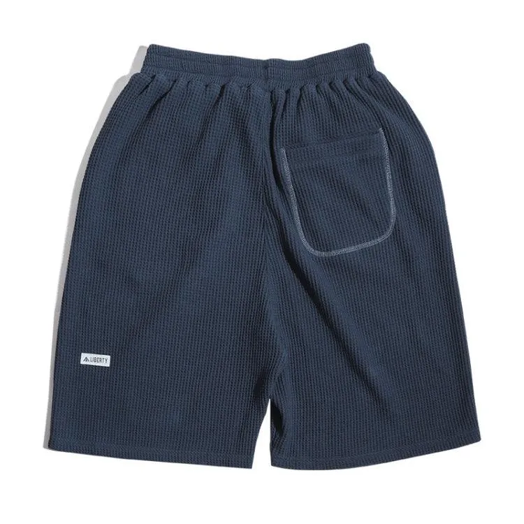 Casual Vintage Waffle Knit Shorts for Men