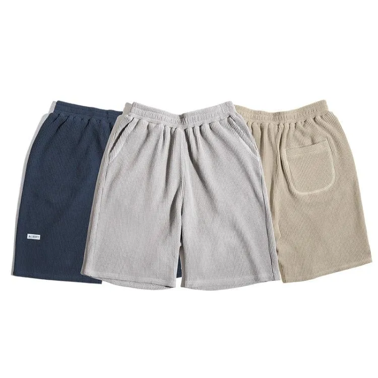 Casual Vintage Waffle Knit Shorts for Men