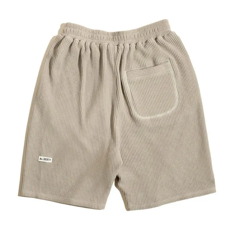 Casual Vintage Waffle Knit Shorts for Men