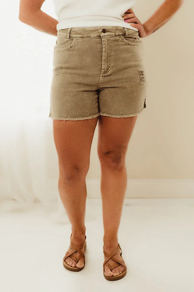 Casual Washed Denim Shorts