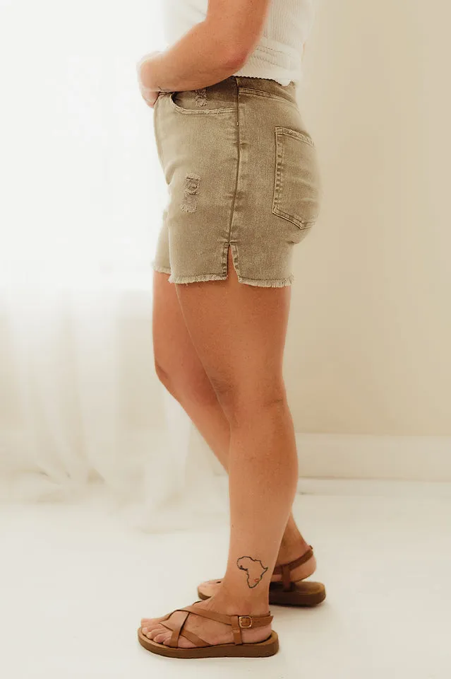 Casual Washed Denim Shorts