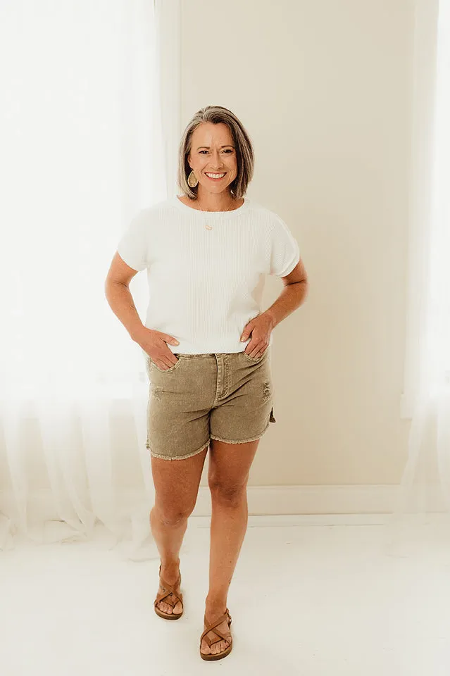Casual Washed Denim Shorts