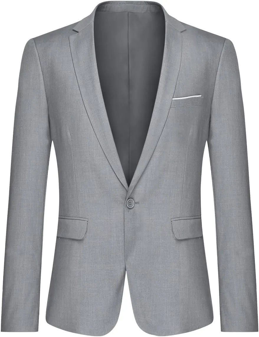 Cloudstyle Men's 2-Piece Suits Slim Fit 1 Button Dress Suit Jacket Blazer & Pants Set
