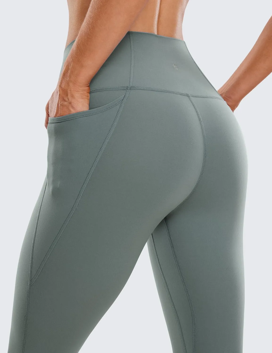 CRZ YOGA Womens Butterluxe Workout Capri Leggings with Pockets 17 Inches - High Waisted Crop Gym Yoga Pants Buttery Soft
