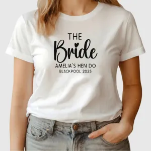 Customisable Hen Party T-Shirts | The Bride & Bridesmaid