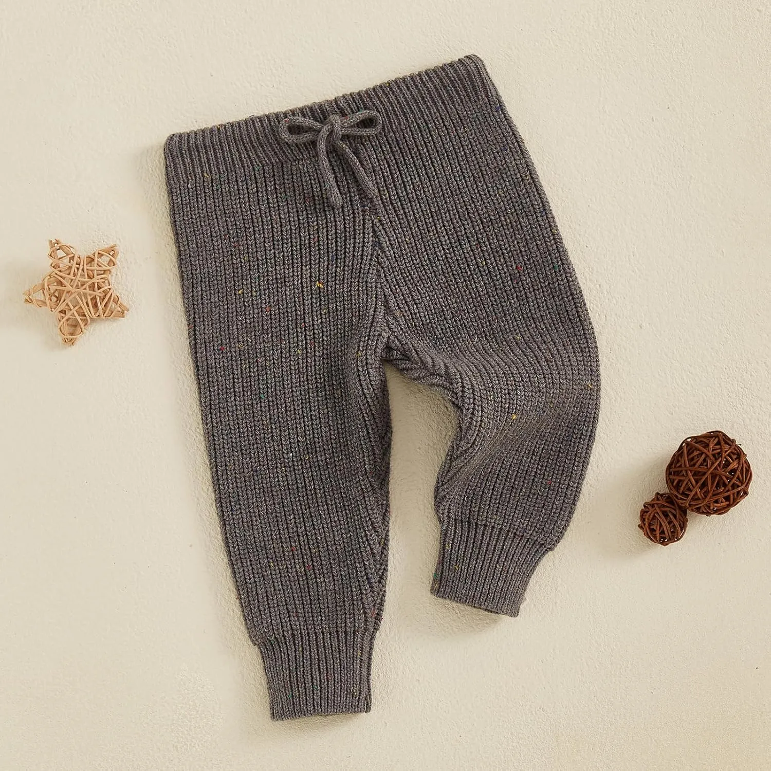 Eadrioss Infant Baby Boy Girl Knit Leggings Cotton Knitted Solid Pants Tights Trousers 2 Pack Toddler Fall Winter Clothes