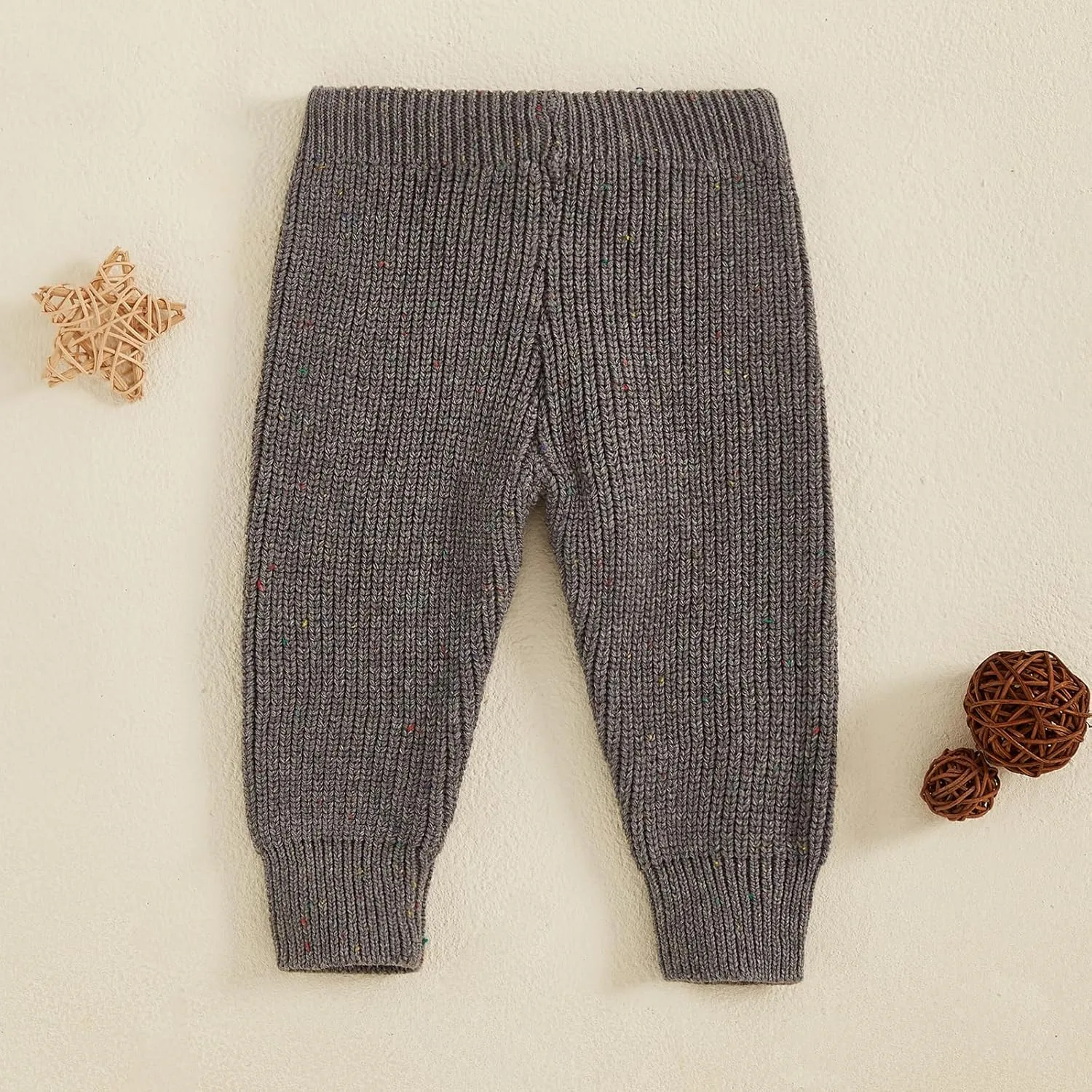 Eadrioss Infant Baby Boy Girl Knit Leggings Cotton Knitted Solid Pants Tights Trousers 2 Pack Toddler Fall Winter Clothes