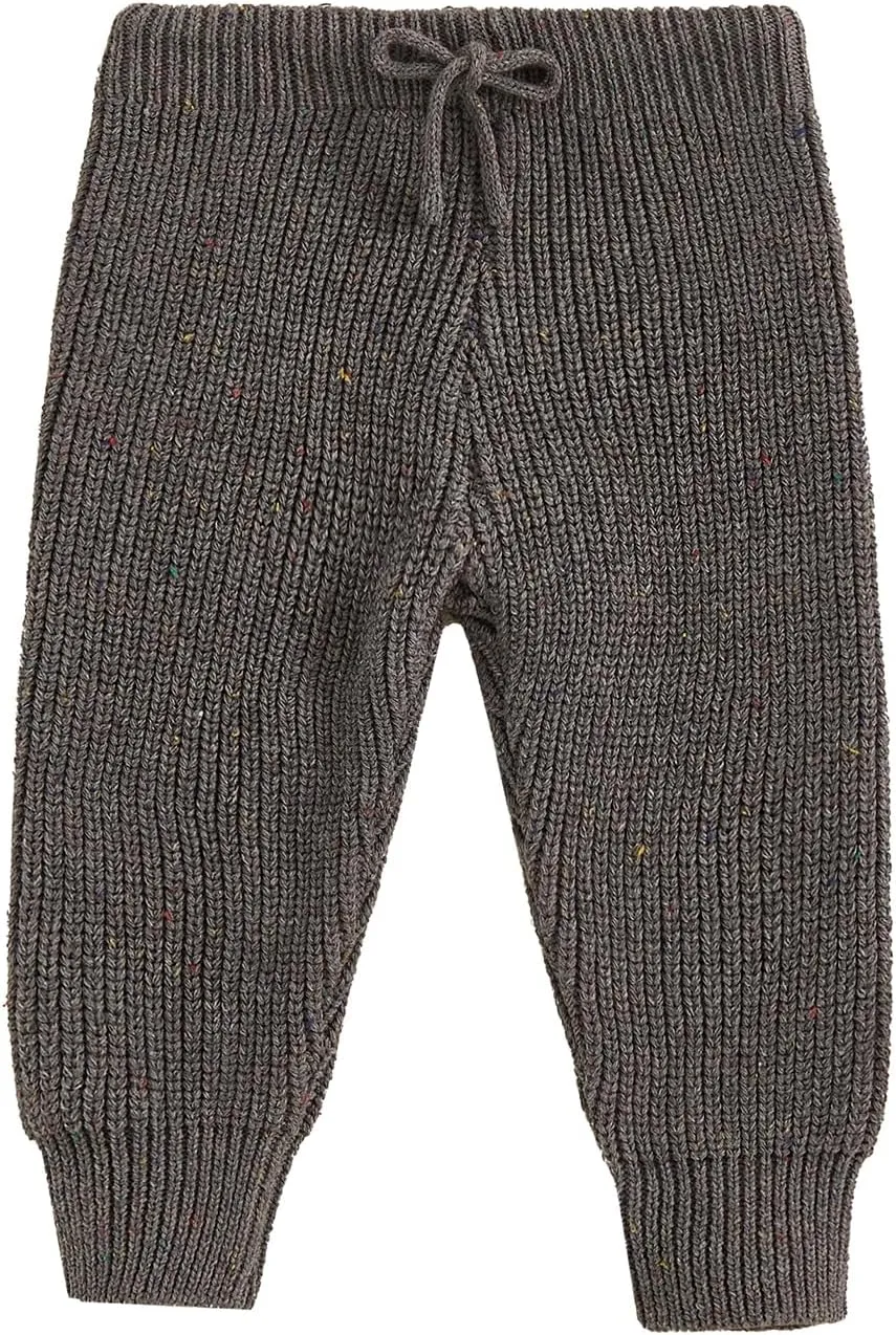 Eadrioss Infant Baby Boy Girl Knit Leggings Cotton Knitted Solid Pants Tights Trousers 2 Pack Toddler Fall Winter Clothes