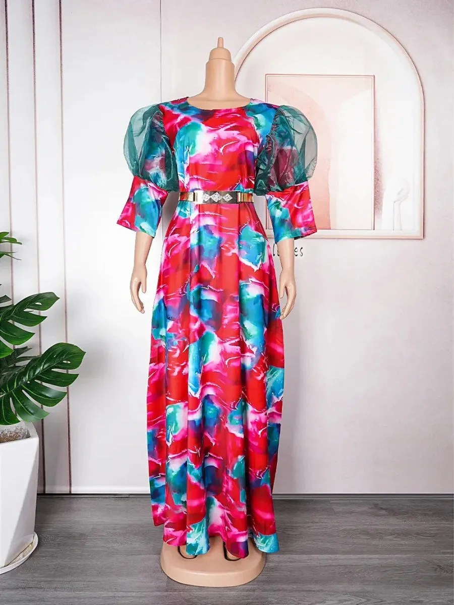 Elegant African Maxi Evening Dresses: Plus-Size Chic in Kaftan Chiffon
