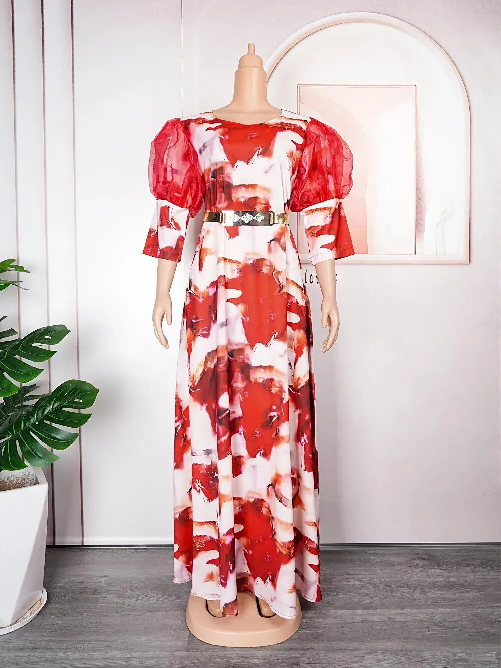 Elegant African Maxi Evening Dresses: Plus-Size Chic in Kaftan Chiffon