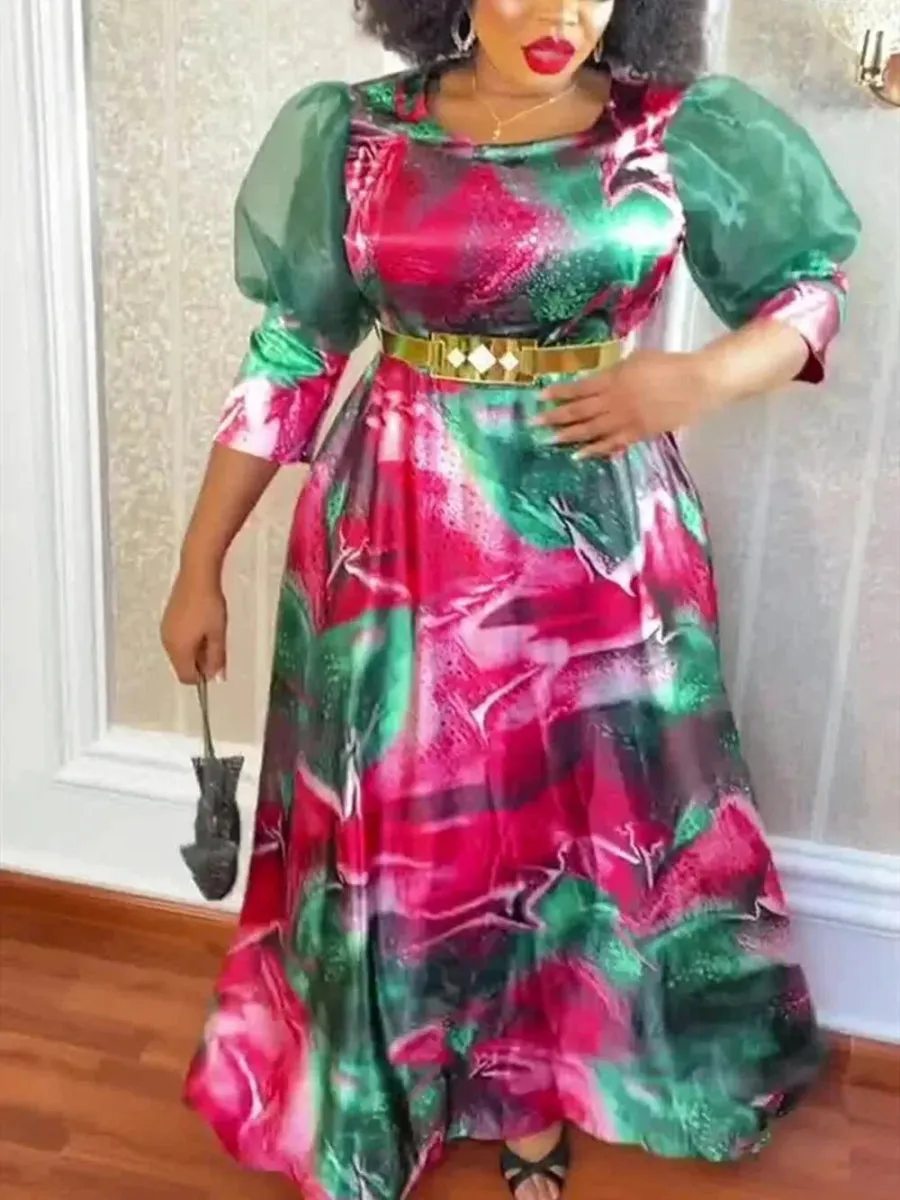 Elegant African Maxi Evening Dresses: Plus-Size Chic in Kaftan Chiffon