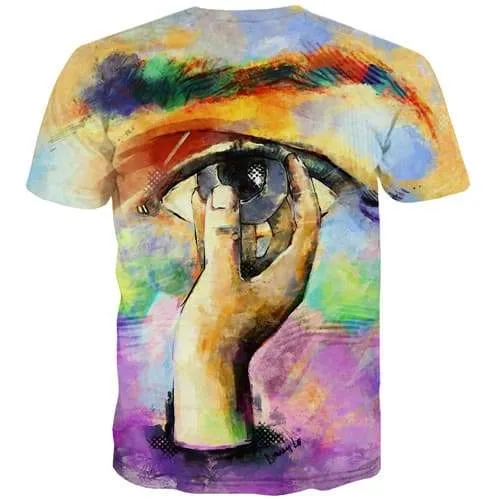 Eye T-shirt Men Abstract T-shirts Graphic Painting Tshirts Novelty Harajuku Shirt Print Gothic Tshirt Printed Short Sleeve