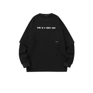 Fake two Bigdon monogram print loose sleeved cotton hoodie
