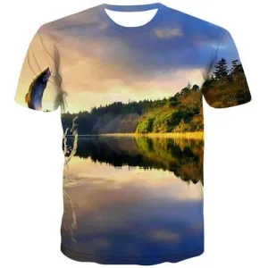 Forest T-shirt Men Sky T-shirts 3d Sea Tshirts Novelty Harajuku Tshirt Anime Vintage Shirt Print Short Sleeve Fashion Men/women