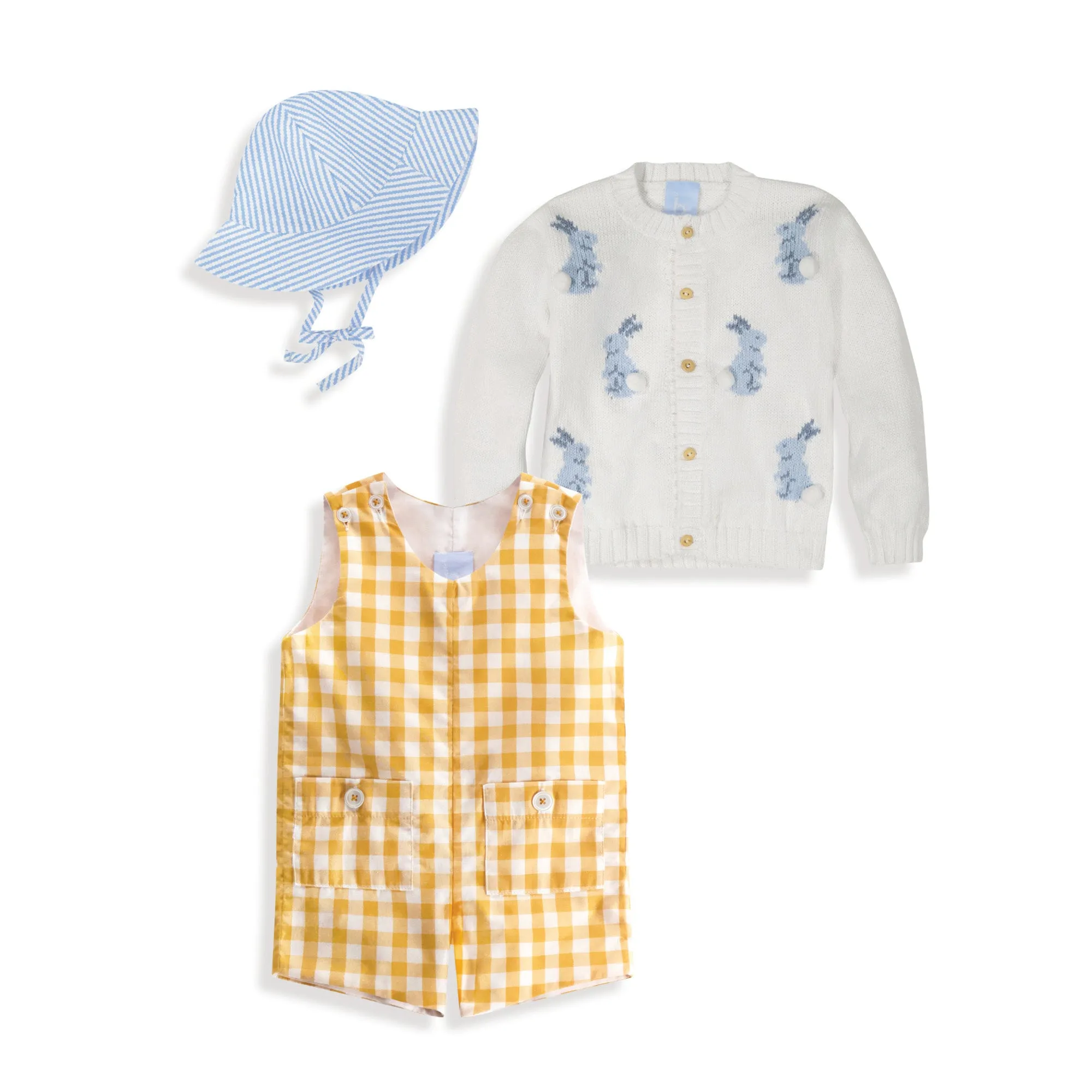 Front Pocket John John -- Mustard Check