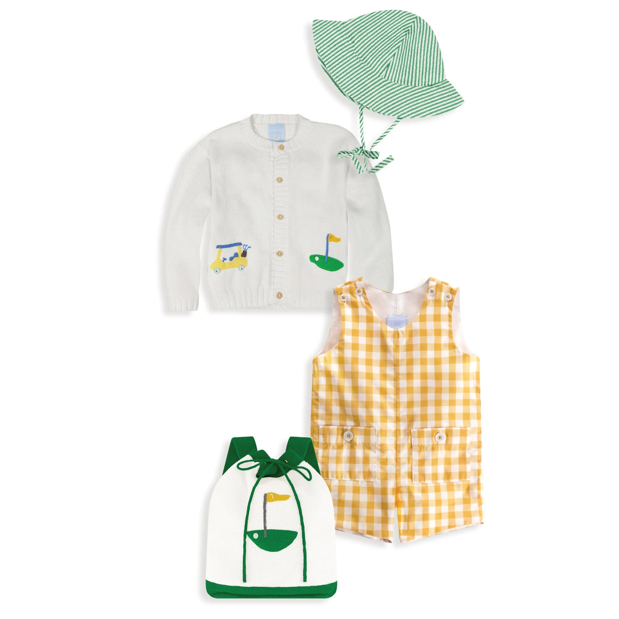 Front Pocket John John -- Mustard Check