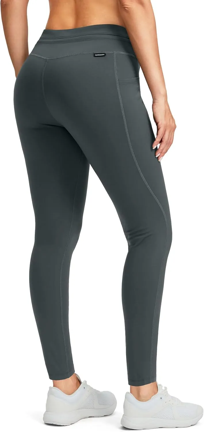 G Gradual Women's Fleece Lined Winter Leggings High Waisted Water Resistant Thermal Hiking Ski Pants for Women with Pockets