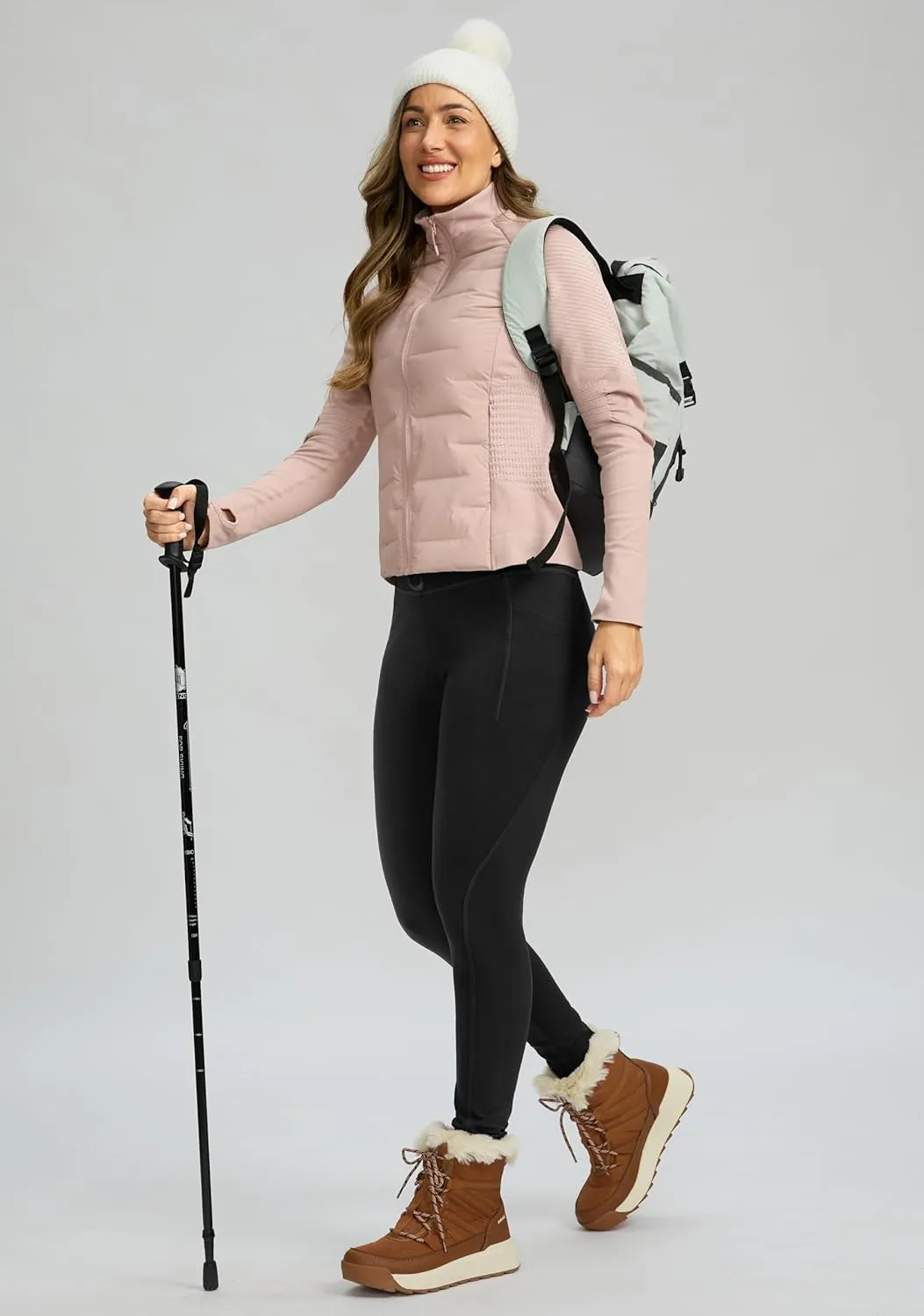 G Gradual Women's Fleece Lined Winter Leggings High Waisted Water Resistant Thermal Hiking Ski Pants for Women with Pockets
